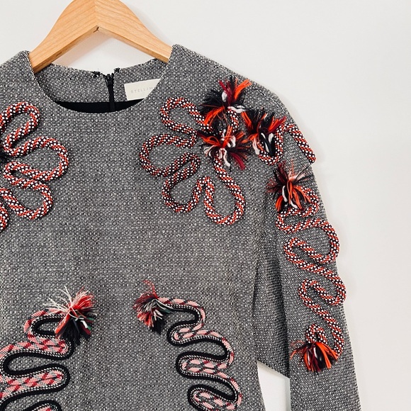 Stella McCartney “Runway” Wool Blend with rope detail Shift Dress in Tweed - Picture 5 of 11